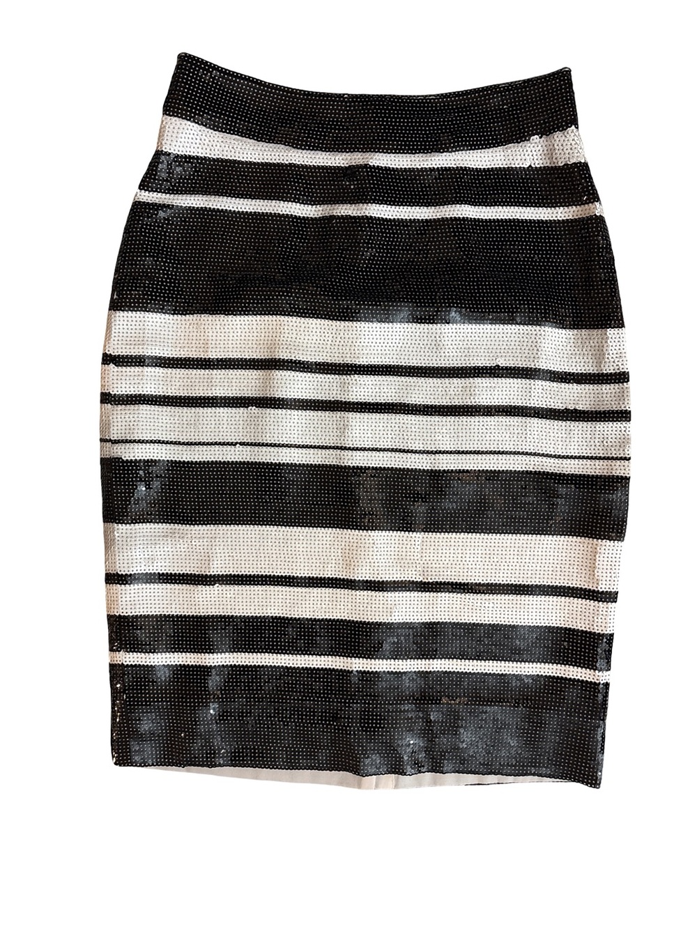 kate spade Black and White Striped Sequin Pencil Skirt